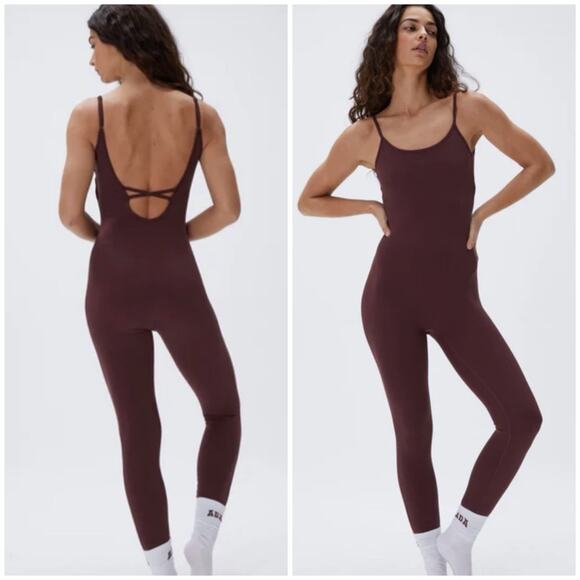 Adanola Pants - Adanola ultimate low cross back unitard burgundy XL NWT